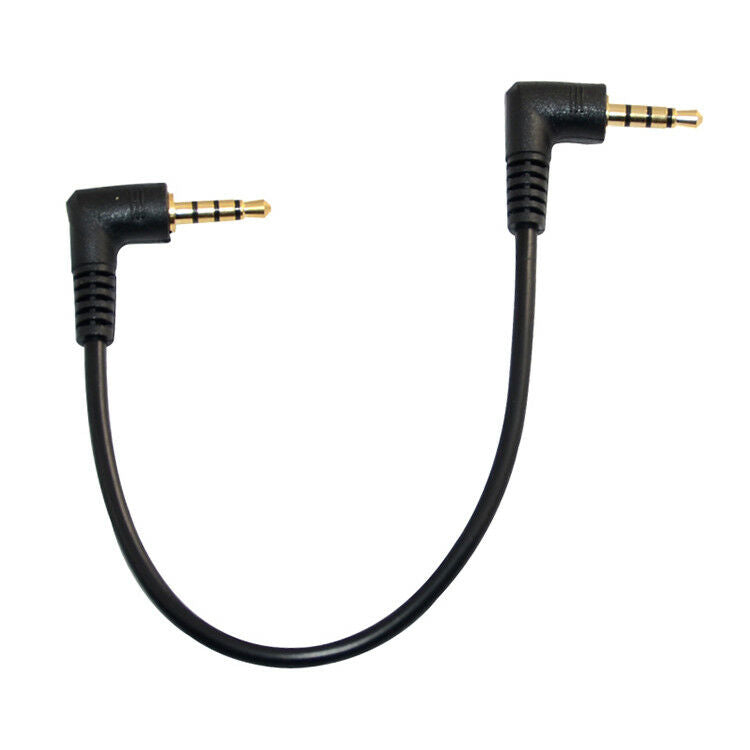 20cm 4pole 3.5mm Double Right Angle Male Jack Aux Stereo Audio Male Plug Cable