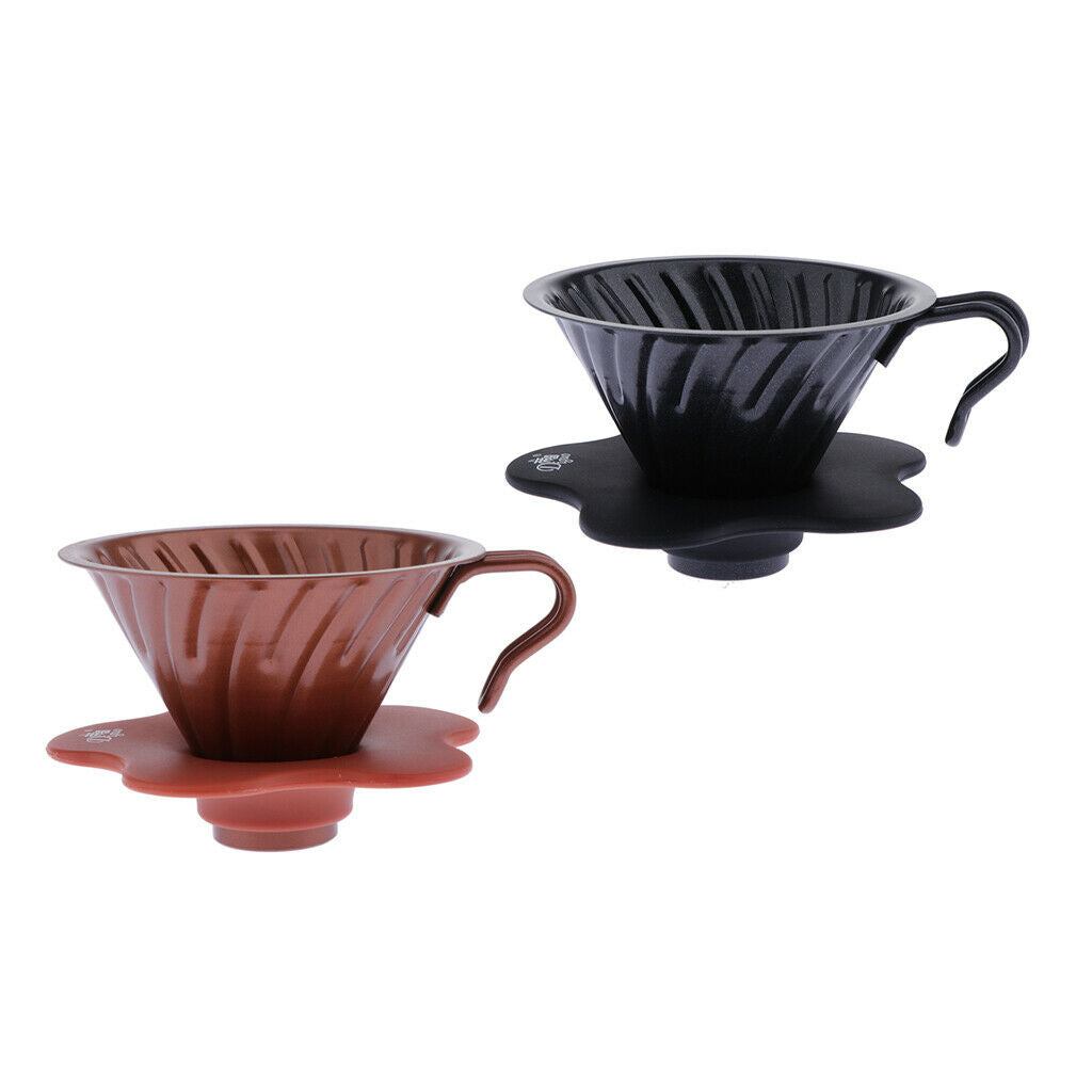 1 Pc Stainless Steel Pour Over Cone Coffee Dripper Cup Filter Holder, Golden