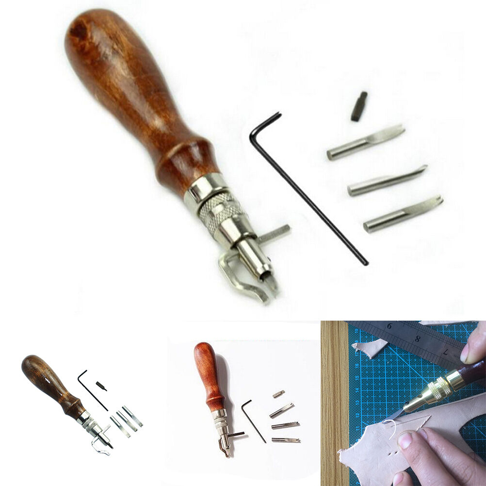 7 in 1 Multipurpose Leather Craft Tool Sew&Crease Leather Edge Beveler Tool BDA