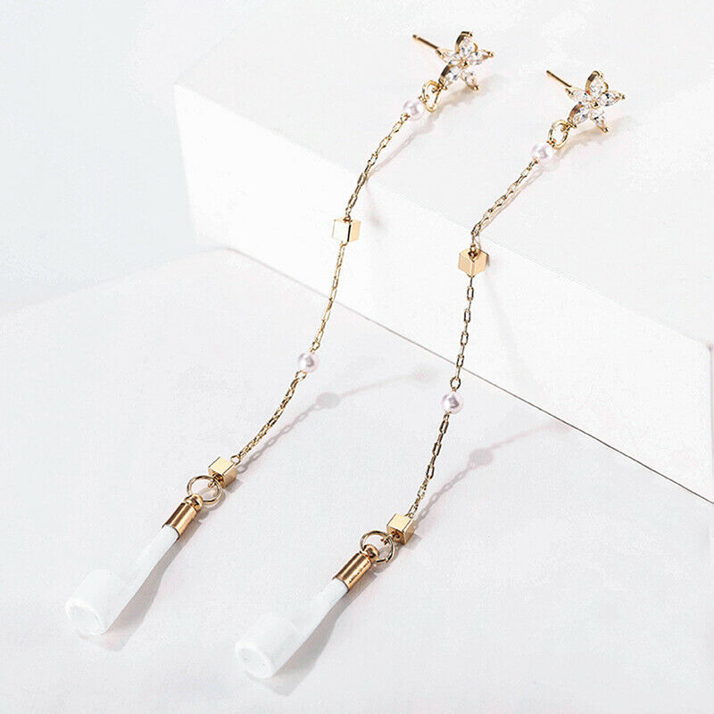 2pcs Anti-Lost Earring Chains Bluetooth Earphone Holder Unisex Earrings Fashion