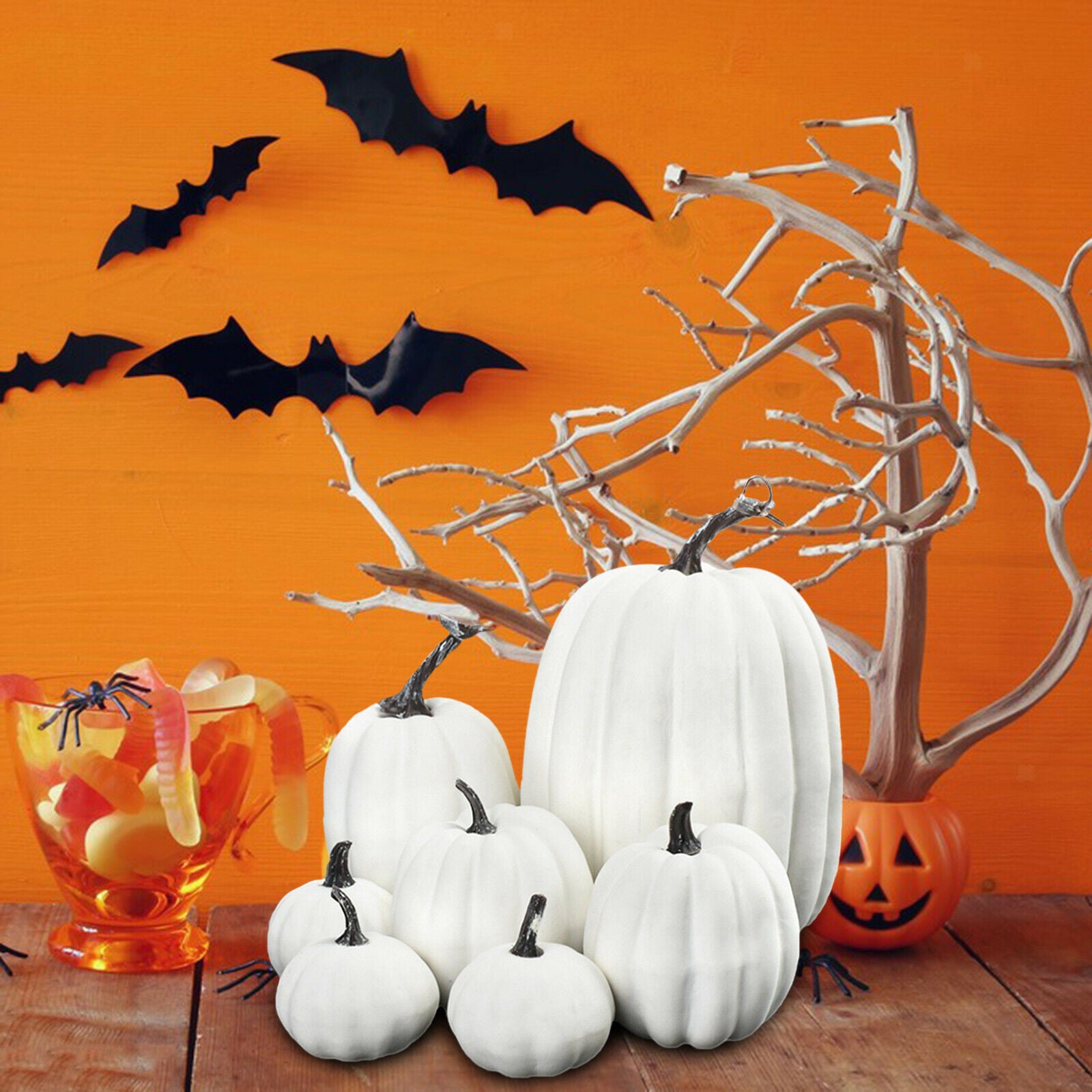 14x Faux Pumpkins Decor Seasonal Fall Decoration Wedding Centerpiece Pumpkin