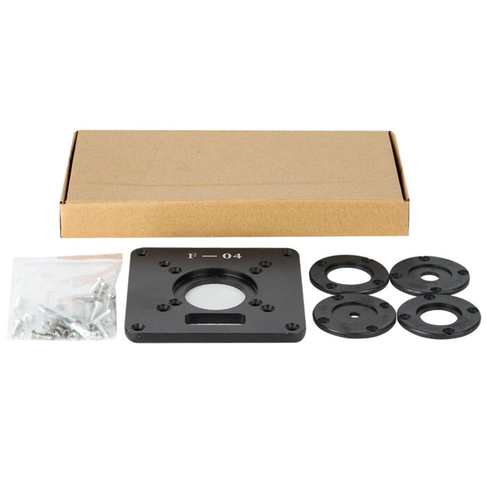 1 Set Aluminum Router Table Insert Plate with Plastic Router Insertion