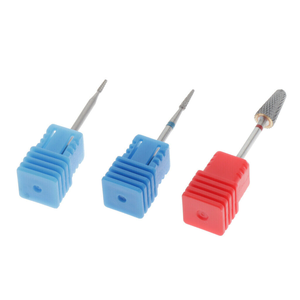 3x Nail Art Drill Bits Set Salon Pedicure Sanding Buffing Polishing Bit