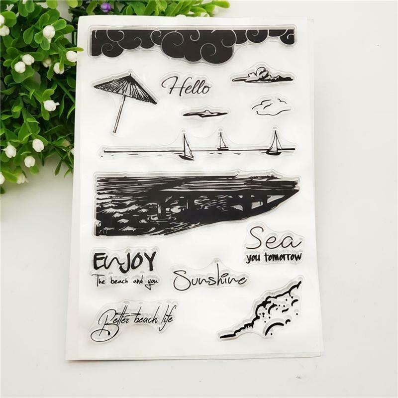 Enjoy the beach and you Clear Stamps Embossing Stencil DIY Album Paper Card