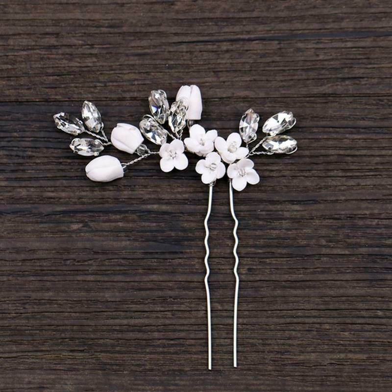 Bride Hairpins Wedding Luxury Decoration Headwear Jewelry Floral Elegant Stick