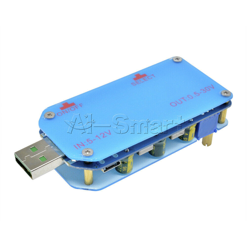 USB Adjustable 15W 2A 5V to 3.3V 9V 12V 24V 30V Step Up/Down Power Supply Module