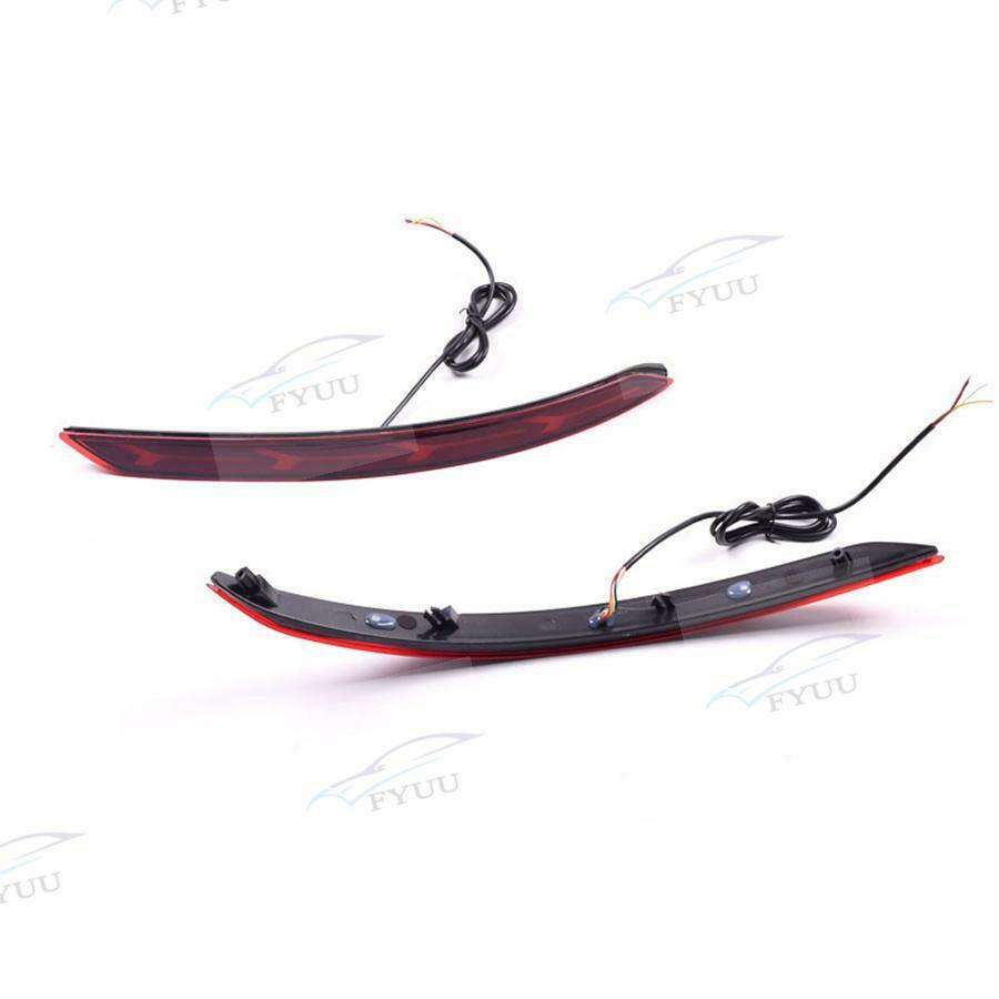 For Hyundai Elantra 2x LED Rear Bumper Reflector Brake Light Flow Turn Signal