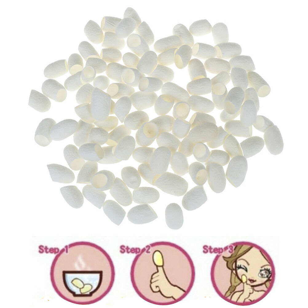 100Pc/set Natural Silk Cocoons Silkworm Balls Facial Skin Care Scrub Whitenin XC
