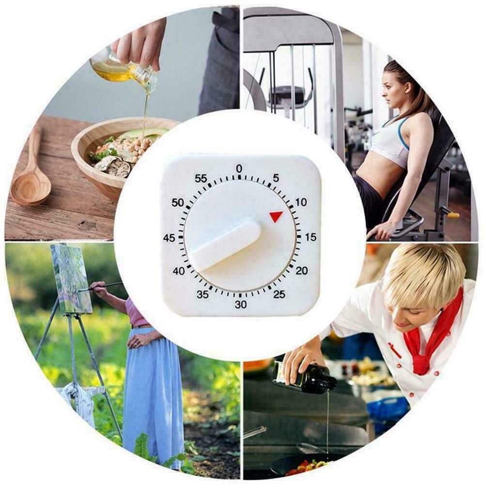 60Minutes Kitchen Timer Count Down Alarm Reminder White Square Timers A8J9