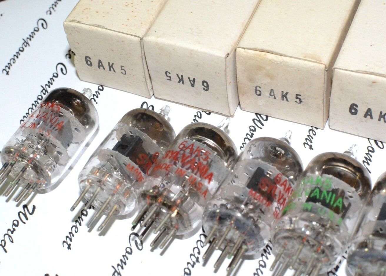 2PCS - SYLVANIA 6AK5 (EF95 5654) Vacuum tube NOS NIB