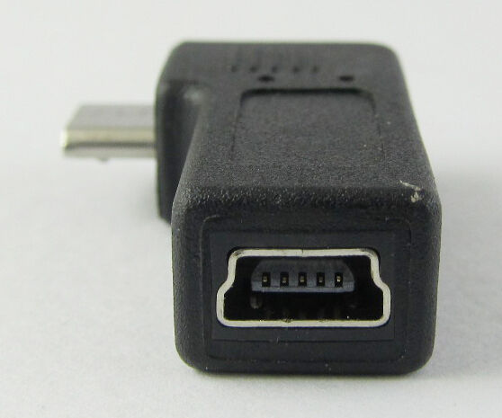 5pcs Angle 90 degree Mini 5pin USB Male To Micro 5pin Female Adapter Connector