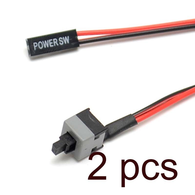 2xPC Power ATX Wire Motherboard Switch Power rest Cable On/Off Supply computer