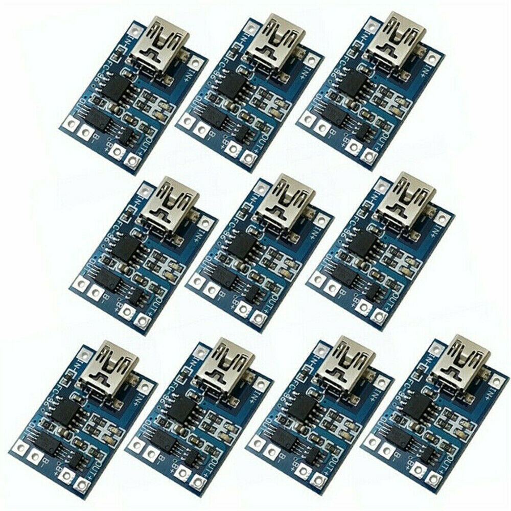 10Pcs 5V Charging Board MINI USB 1A 18650 TP4056 Lithium Battery Charger Modules