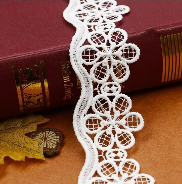 4 Yards Milk silk Lace Flower Lace Decorative clothes Sewing Applique crafts