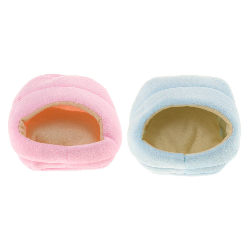 2pcs Hamster Puppy Cozy Sleeping Bag Small Pet Cave Half Covered Slipper Shape