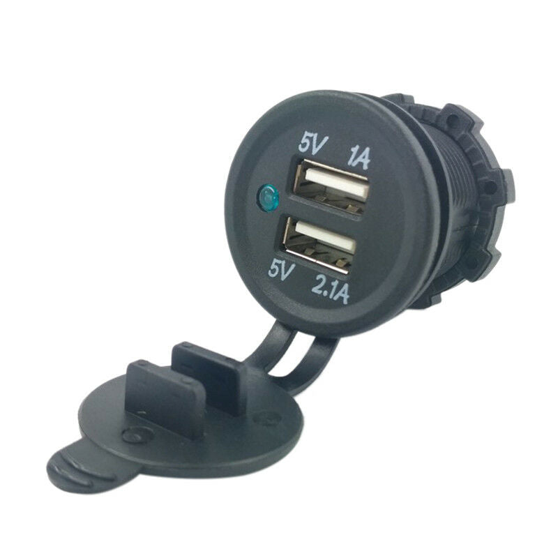 DC 12V/24V Dual USB Power Motorcycle Car Cigarette Lighter Charger Socket.l8