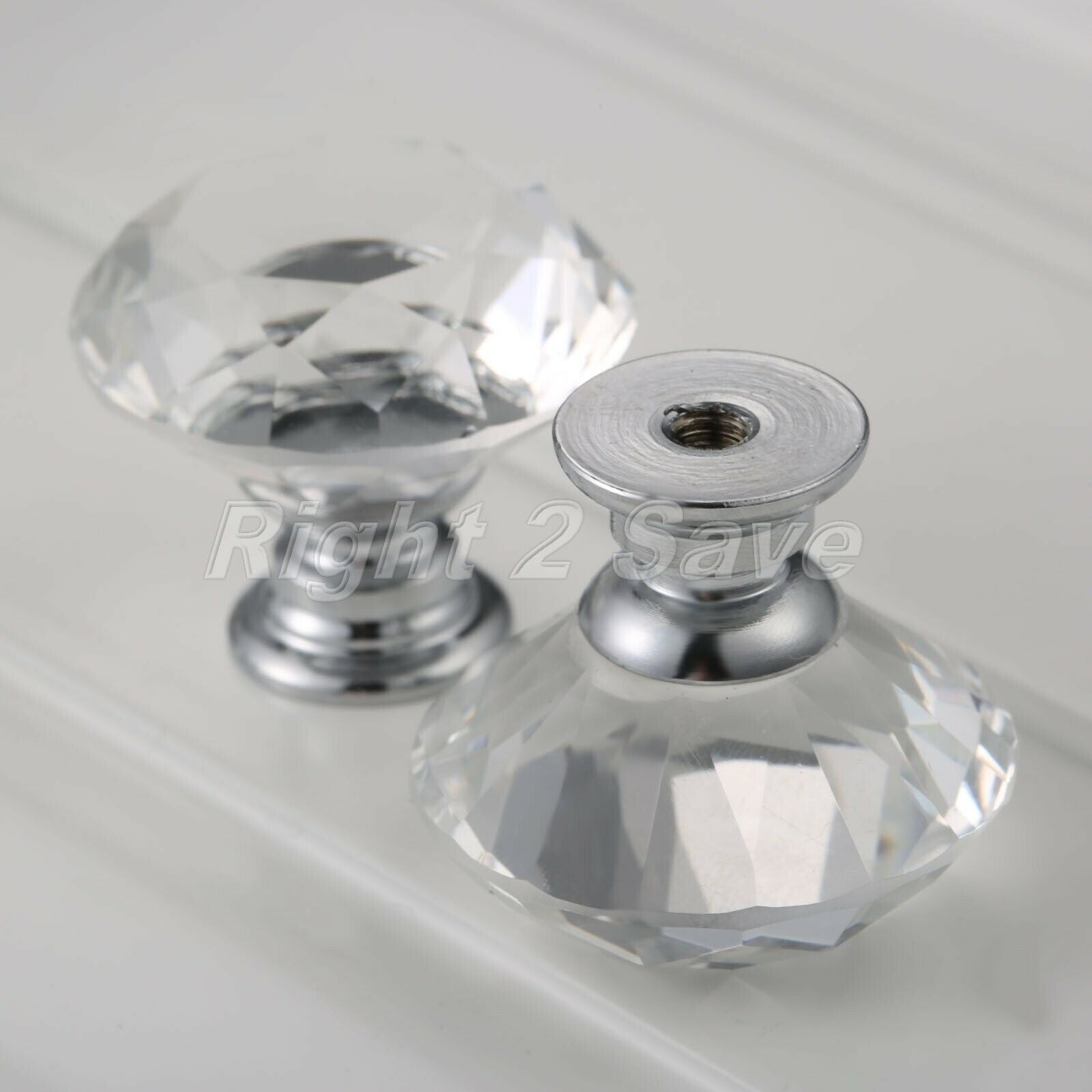 Crystal Glass Knobs Pull Handle Drawer Wardrobe Handle Cabinet Dia 30mm/1.18in