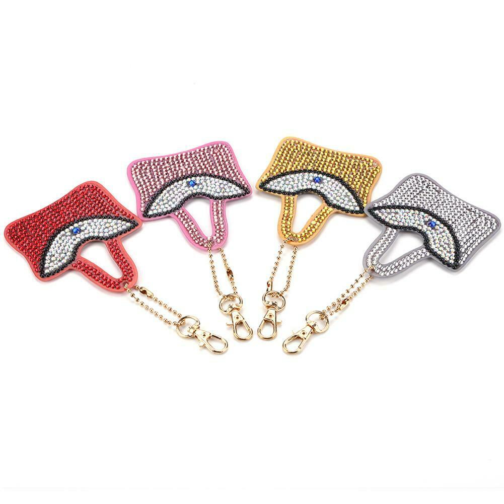 4pcs DIY Full Drill Special Shaped Diamond Painting Keychain Women Pendant @