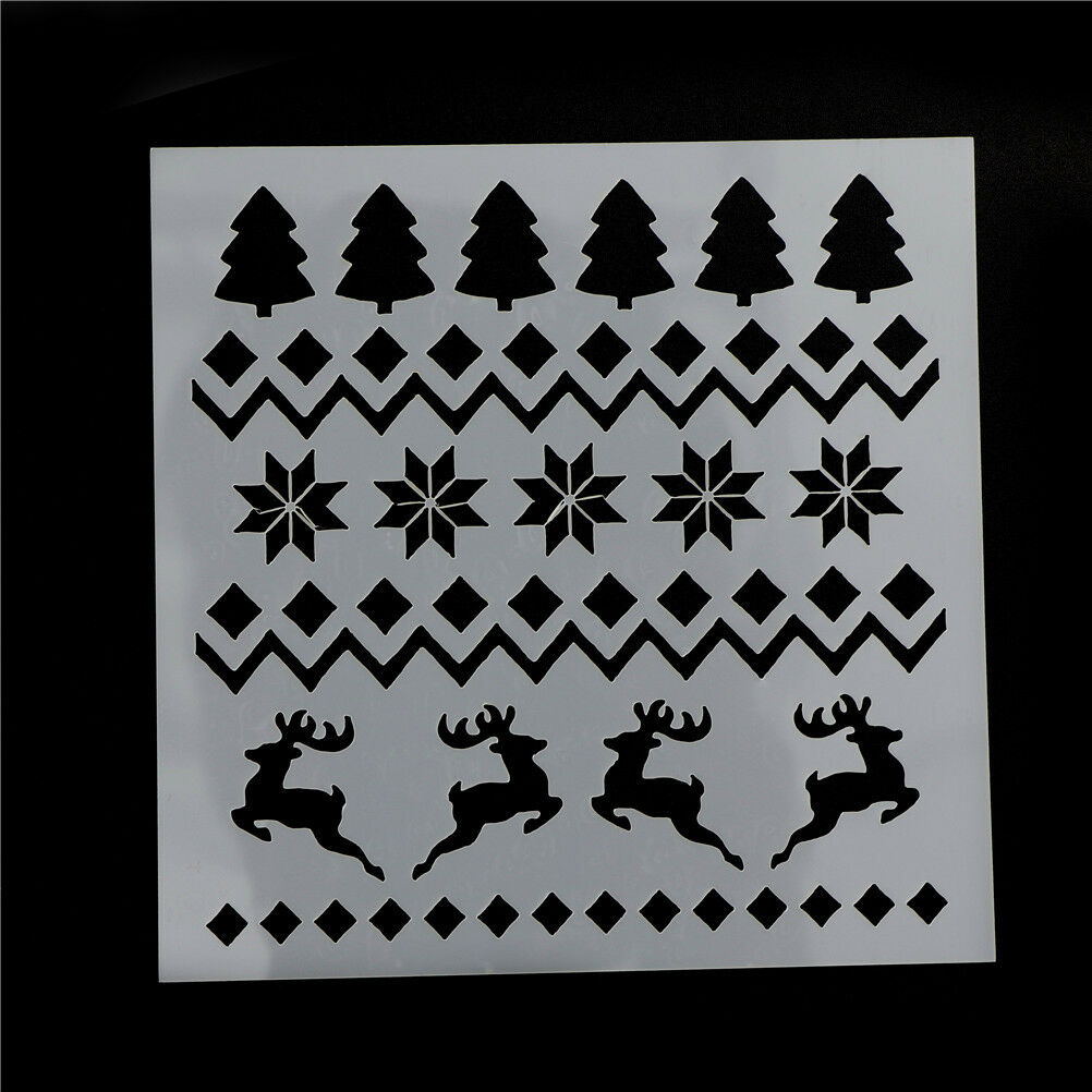 2x Christmas Trees Cake Stencil Mold Baking Tool Merry Christmas Cookie D.l8