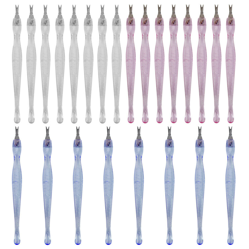 24x Disposable Manicure Cuticle Dead Skin Calluses Pusher Cleaner Tools