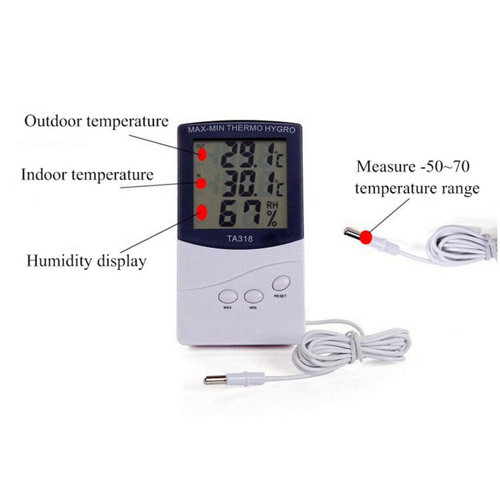 Digital LCD Indoor/Outdoor Home Thermometer Hygrometer Temperature Humidity Test