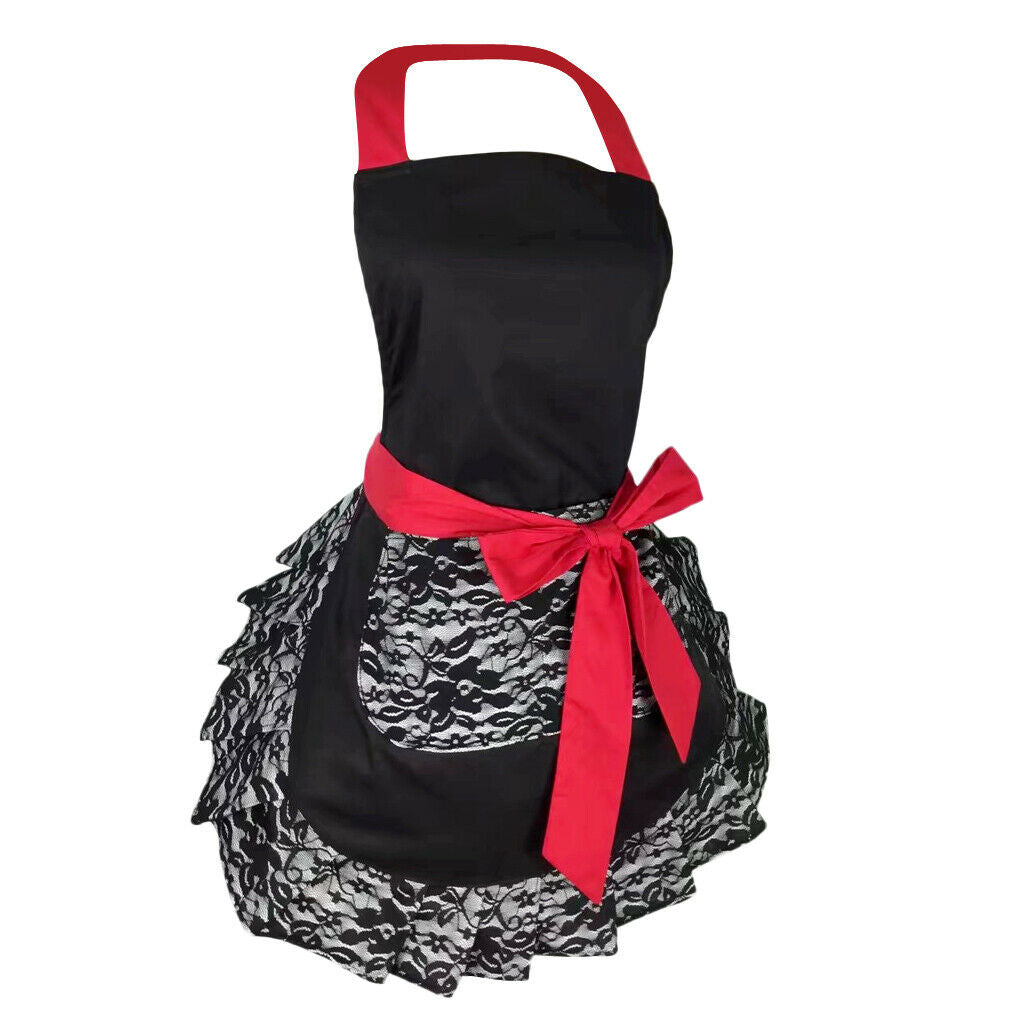 Cotton Apron Pretty Kitchen BBQ Party Christmas Gift Bowknot