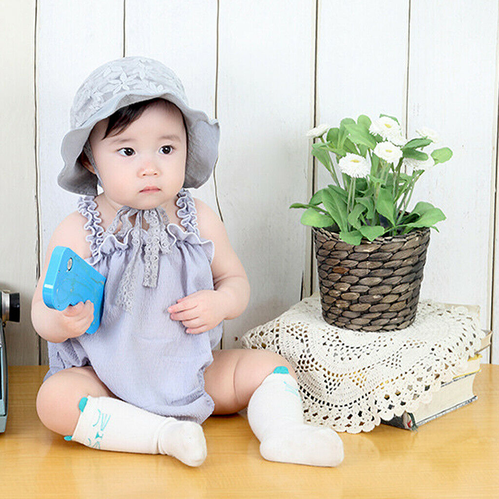 Baby Toddler Kids Bucket Breathable Sun Hat with Chin Strap Gray