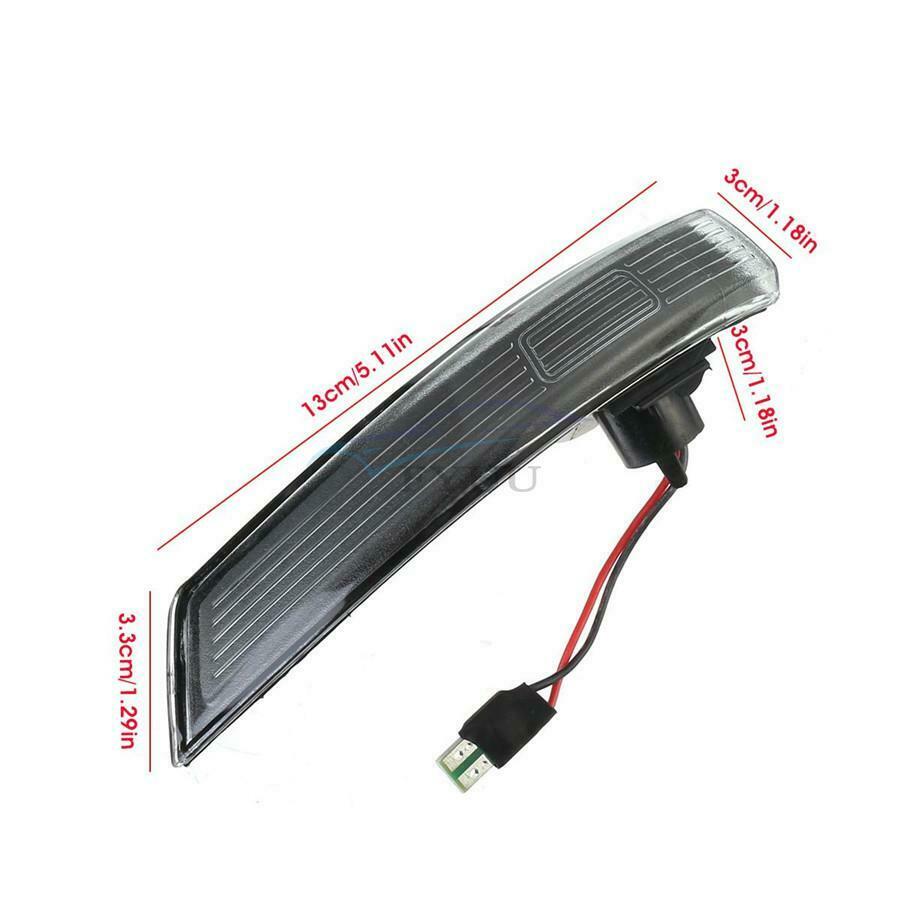 2× Smoke-activated Rearview Mirror Turn Signal Light Left & Right For Ford Focus