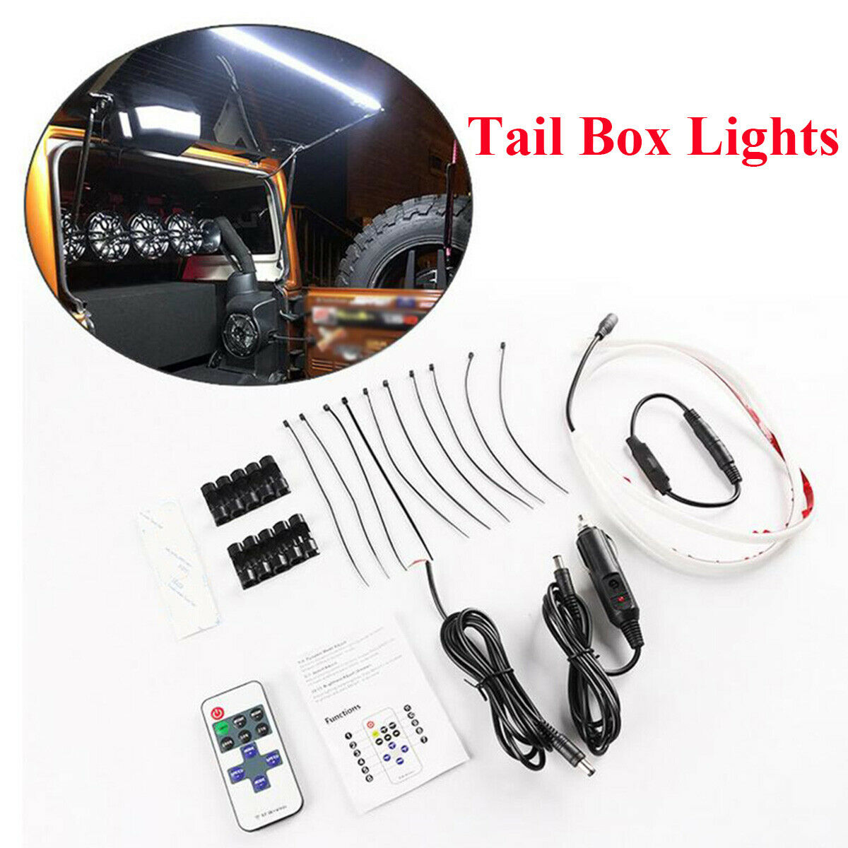 98cm DC12V PVC Rear Tail Box Lights LED Light Bar For Jeep Wrangler JK 2007-2017