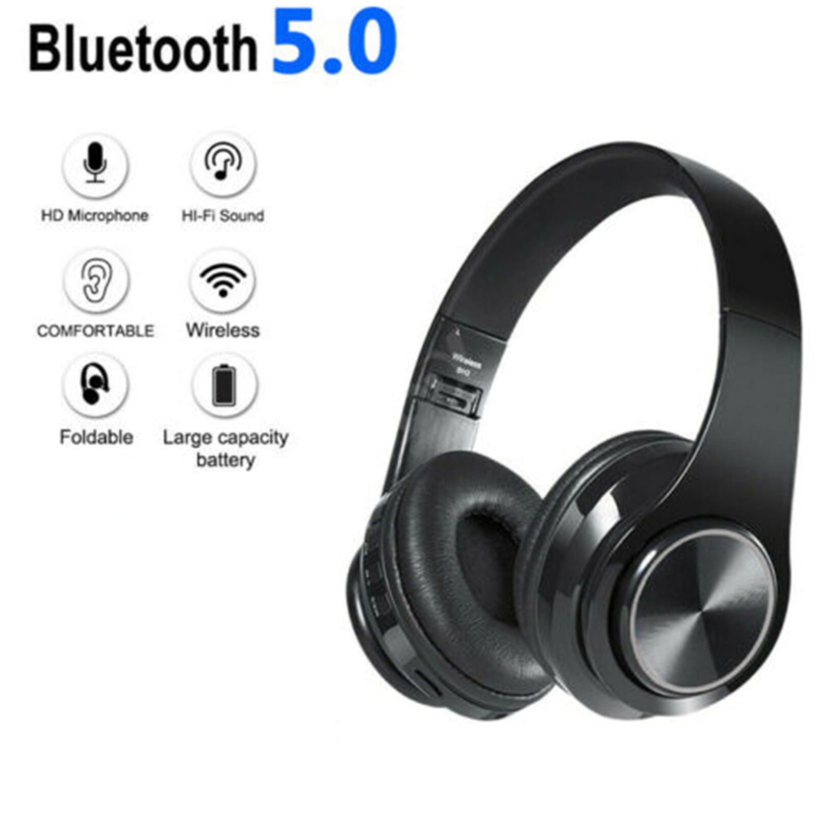 Bluetooth Wireless Headphones Earphones Stereo Noise Cancelling Headset w/Mic US