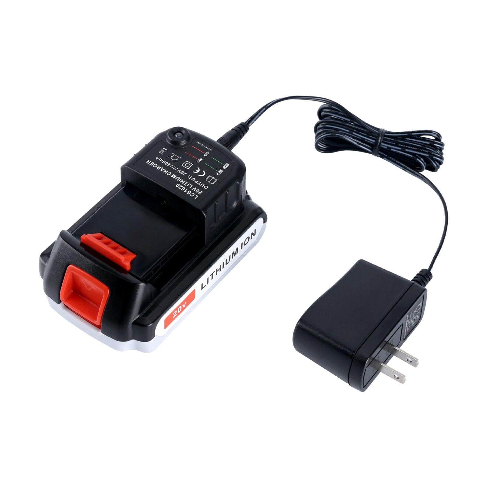 LCS1620 20V Lithium Ion Battery Charger for Black & Decker LB20 US Plug