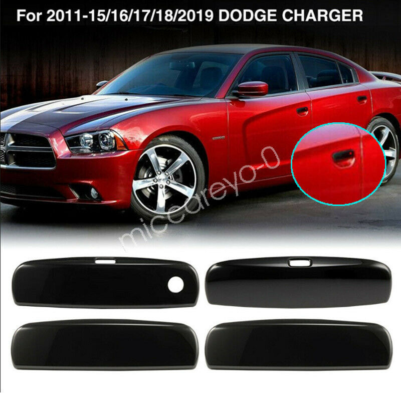 Gloss Black Door Handle Covers Decor Cover Trim For Dodge Charger 2011-2020