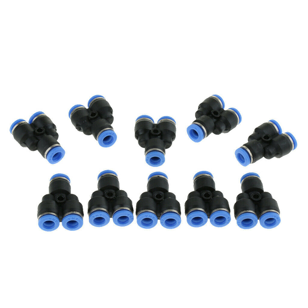 10 Pieces Pneumatic Y Connecting Hose 6mm 1/4 "compressed Air To