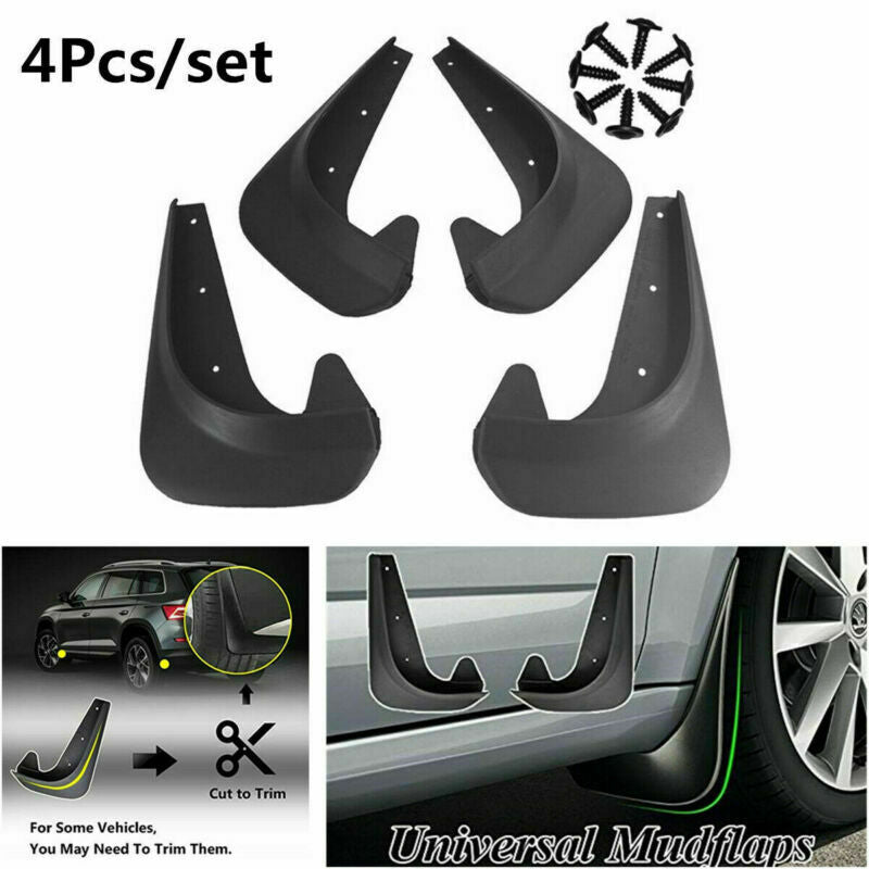 4Pcs Universal Car Black Mud Flaps Splash Guards Fender EVA Plastic US