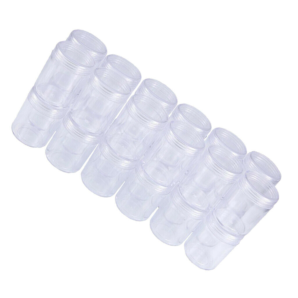 24 Pieces Bead Container Clear Plastic Storage Jar Set for Nail Arts Crafts