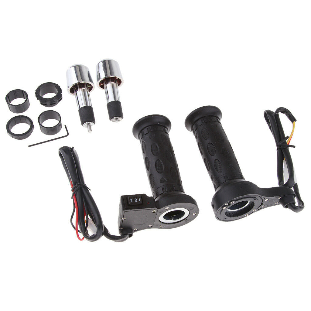12V Electric 7/8" Handlebars Warmer Heated Grips for Motorcycle Type 2