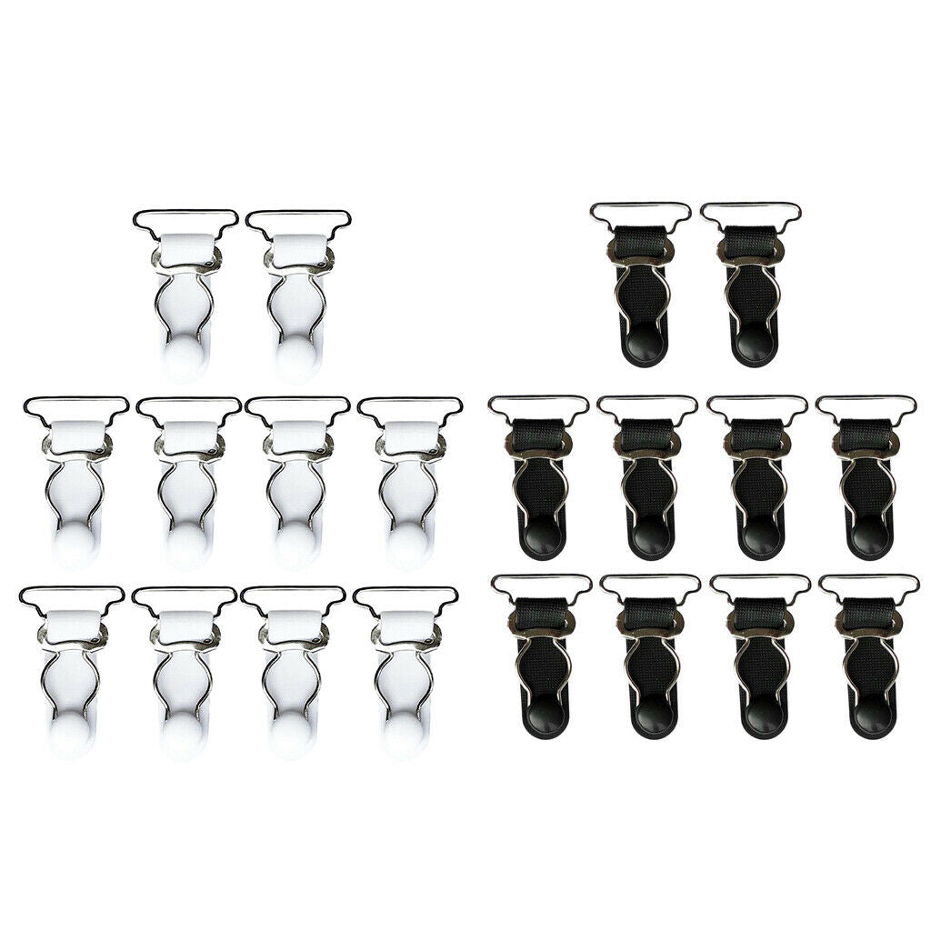 20 White Black Women Garter Belt Straps Corset Suspenders Clips Hooks 26mm