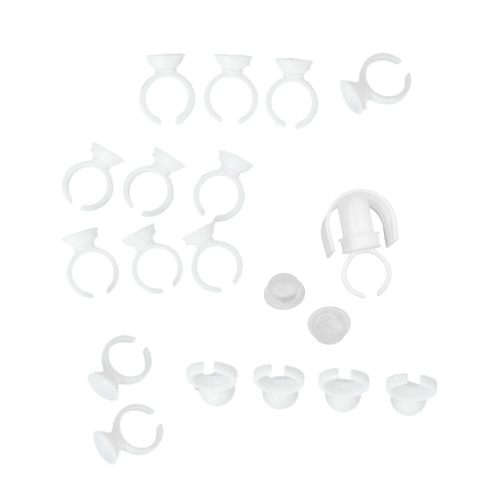 Set of Eyelash Tape Holder Pallets And 100 Cups Glue Rings