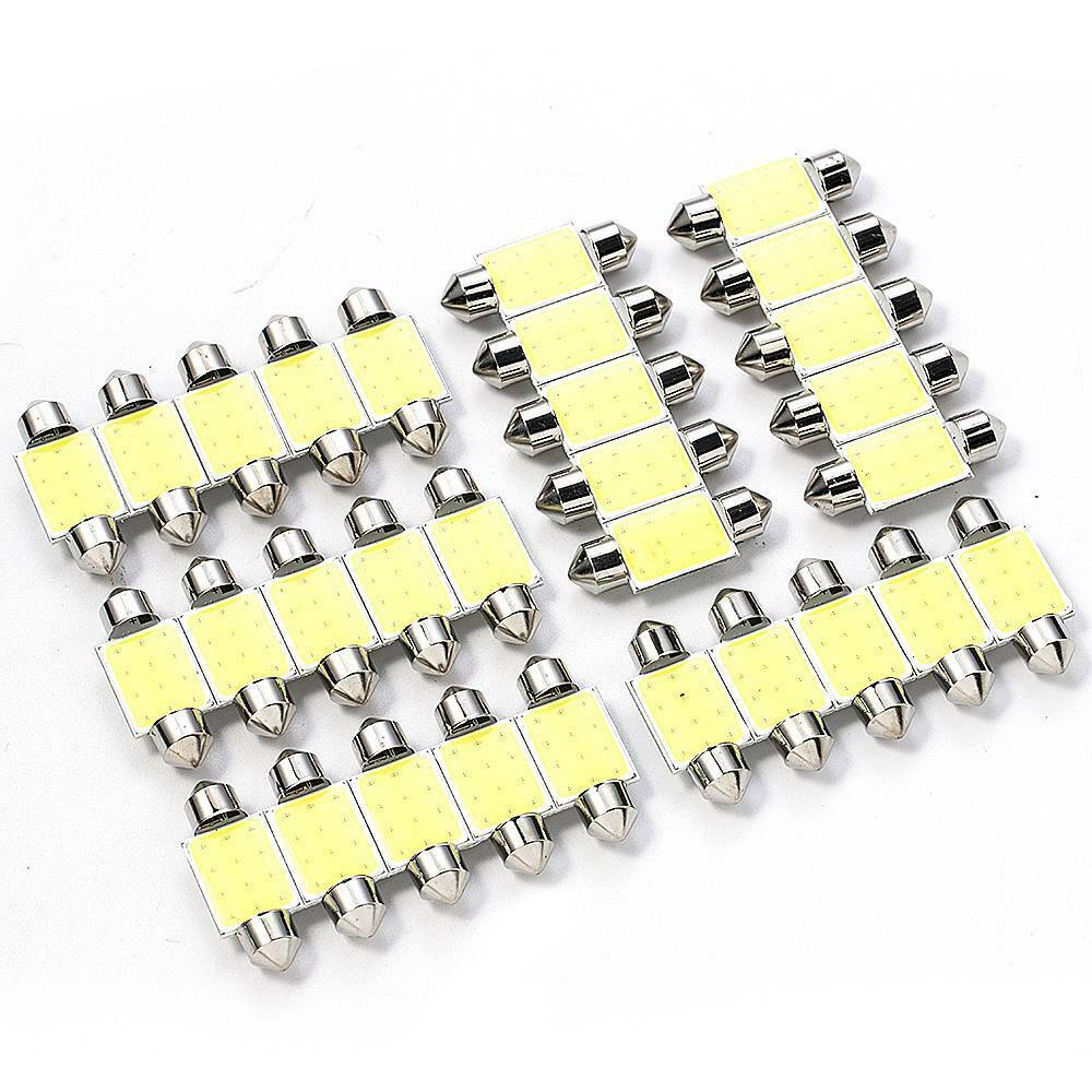 10* 24V 36mm C5W Festoon LED COB Reading Map Door Licence Plate Dome Bulb Light.
