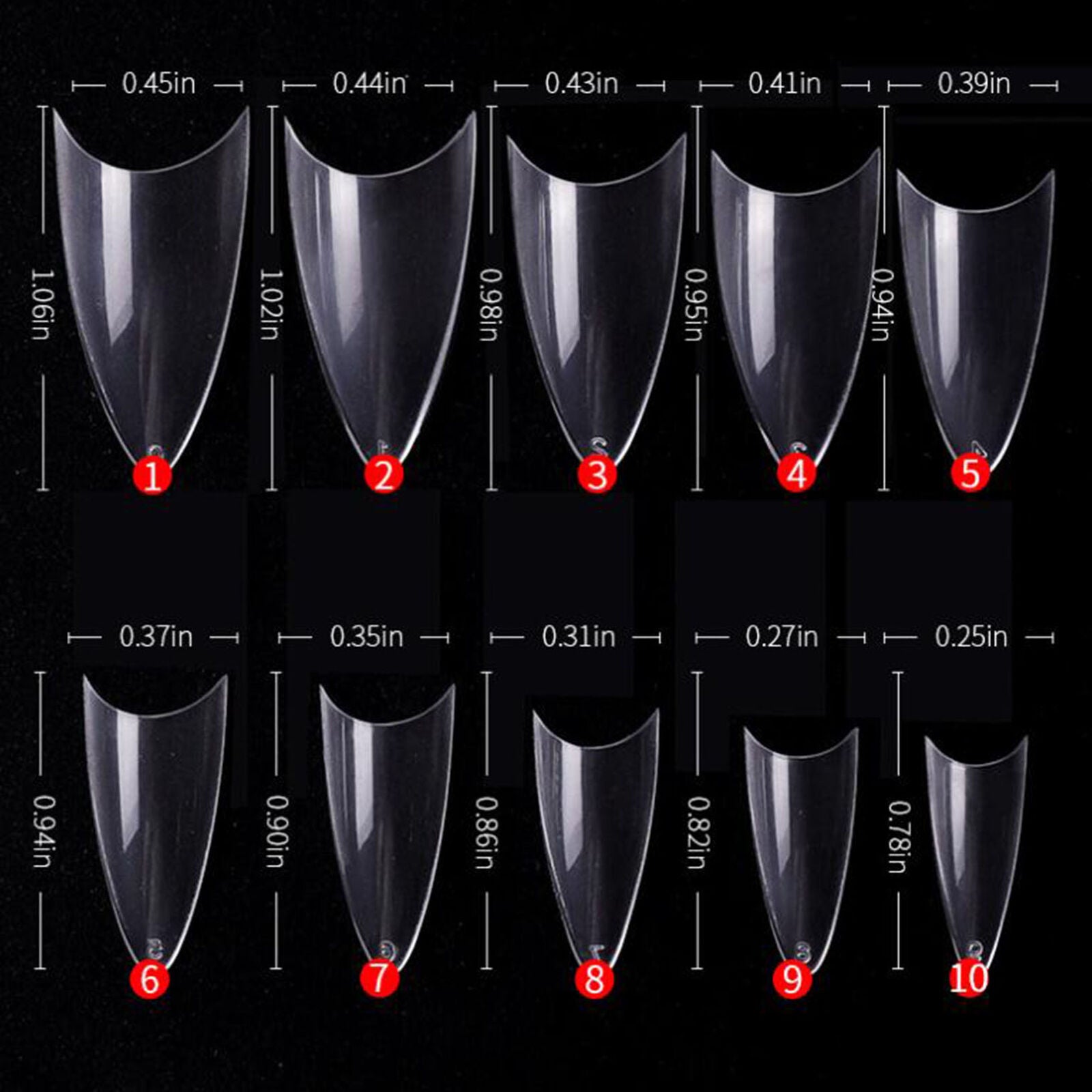 500pcs Stiletto False Nail Tips Acrylic Gel Salon Half Cover Tip Nail