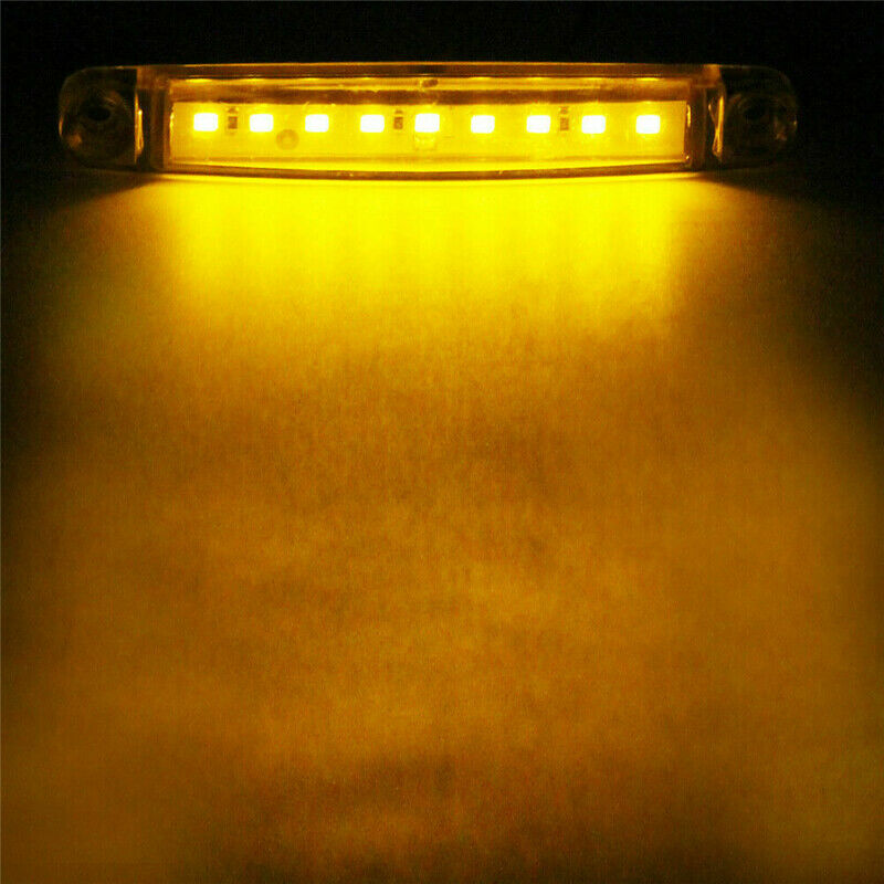 20pcs 9 LED Bus Truck Trailer Side Marker Indicators Lights Red+Amber Waterproof