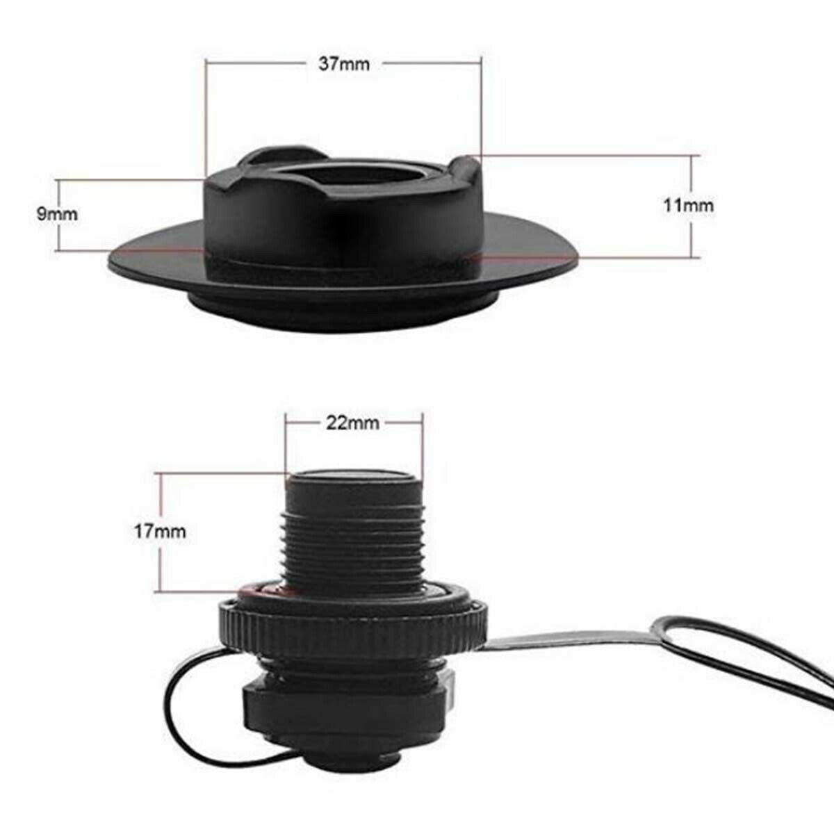 Screw in Air Valve Caps for Inflatable Fishing Boats Raft Airbed Valve Plug Cap