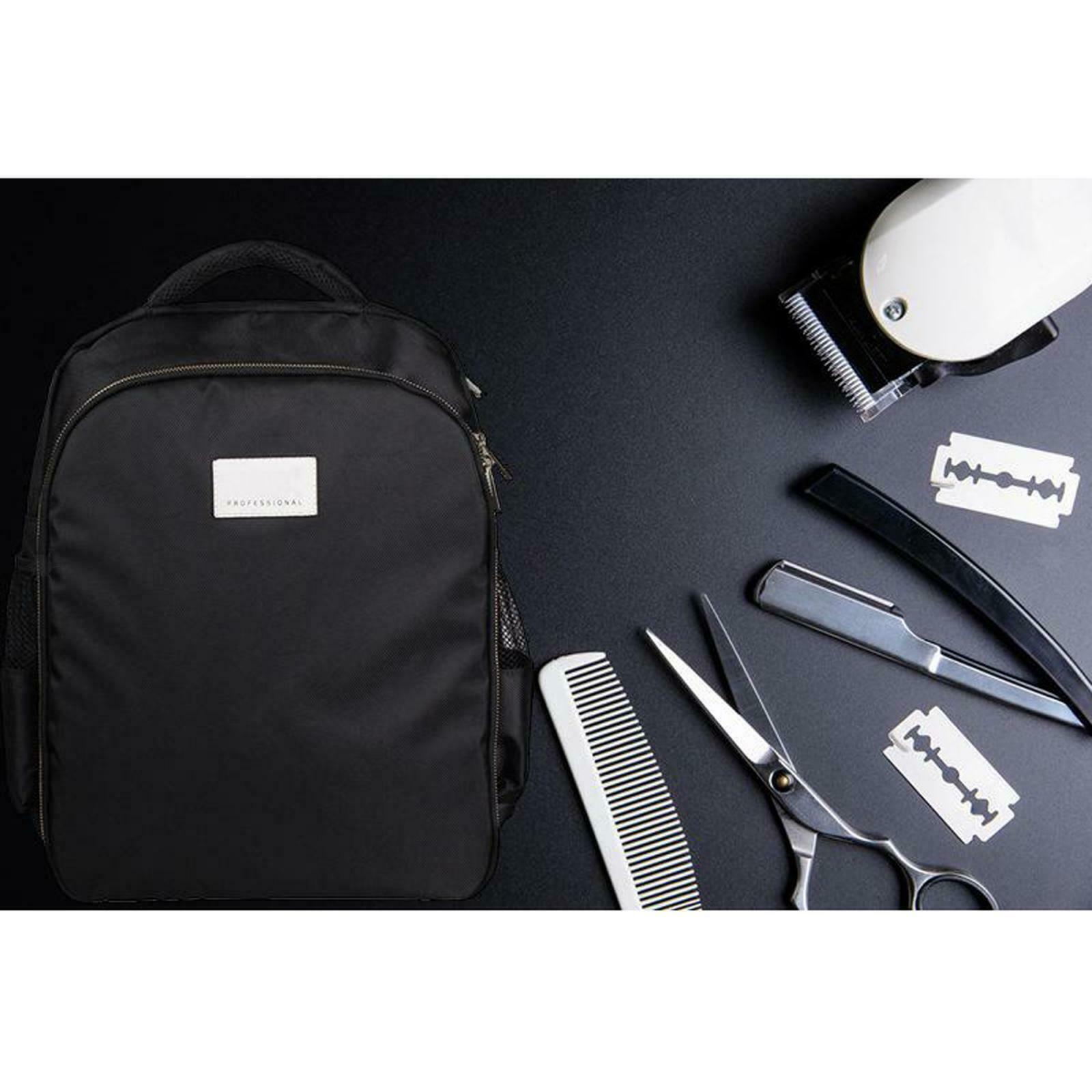 Waterproof Barber Salon Styling Tool Carrier Backpack Storage Bag Black