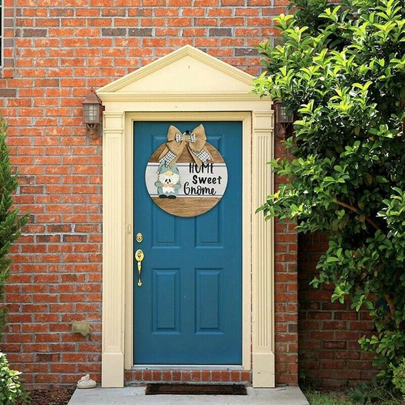 Welcome Sign Front Door Hanger Interchangeable Home Sweet Gnome Cute WelcomeA9U3