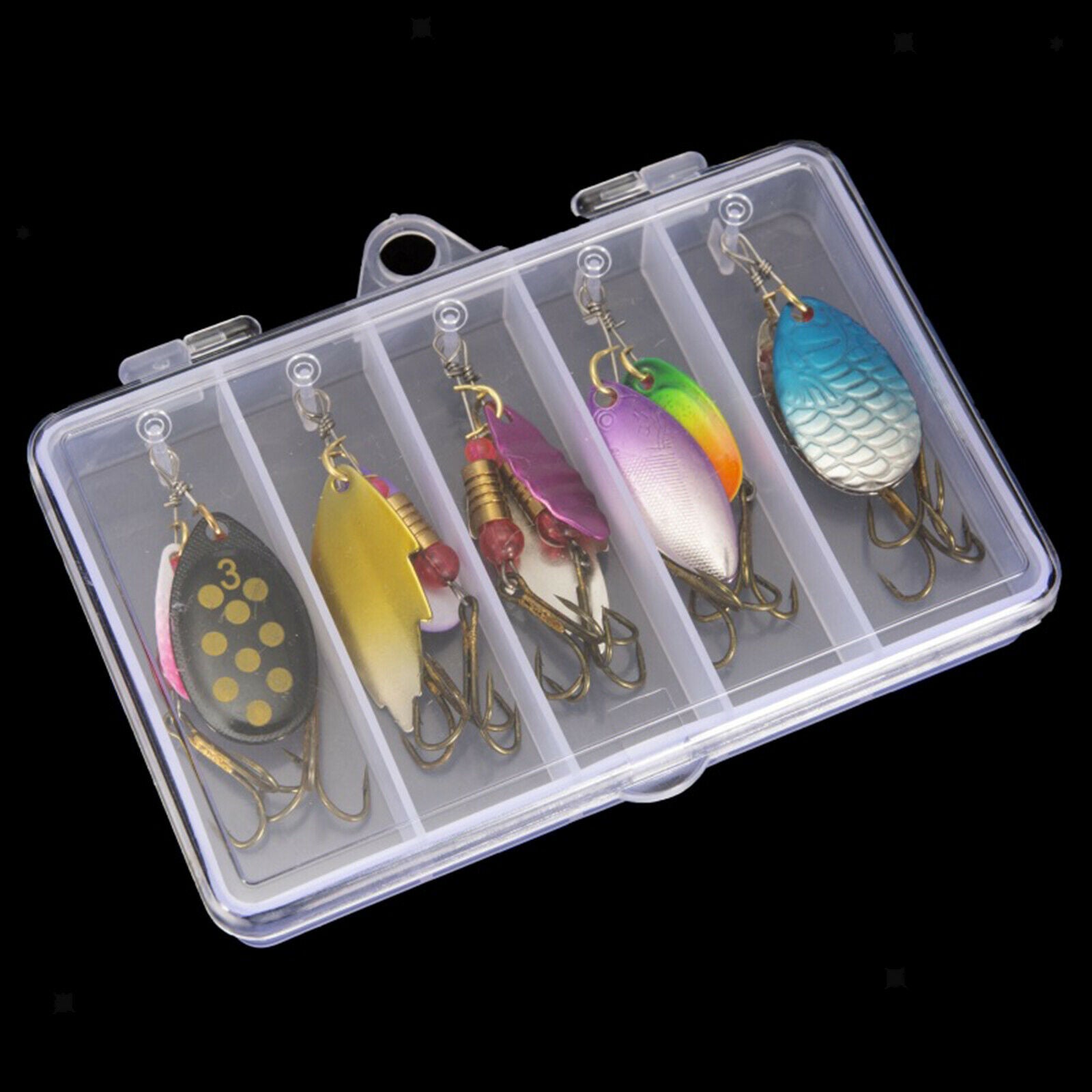 1 Box Freshwater Fishing Spoon Soft Lures Spinner Tackle Bait Hook Wobbler