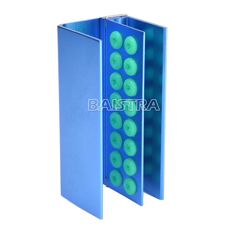 30 X Dental Burs Holder Block 16 Holes & Silicon Cover FG RA Autoclavable Blue