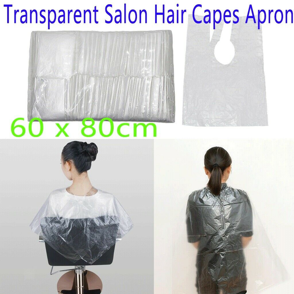 100x Hair Cutting Cape Hairdressing Gown Stylist Barber Cloak Transparent