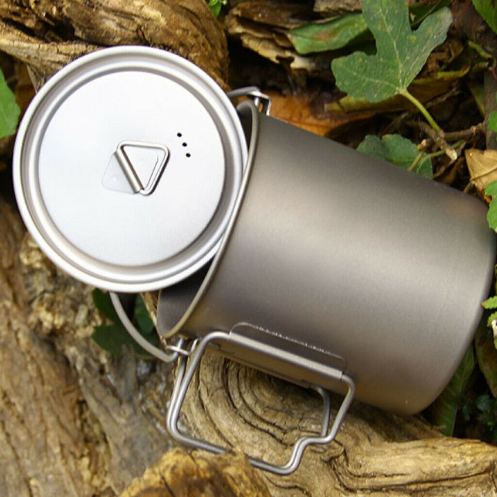 Titanium Portable Camping Hiking Backpacking Hanging Stockpot Soup Pot,750ml