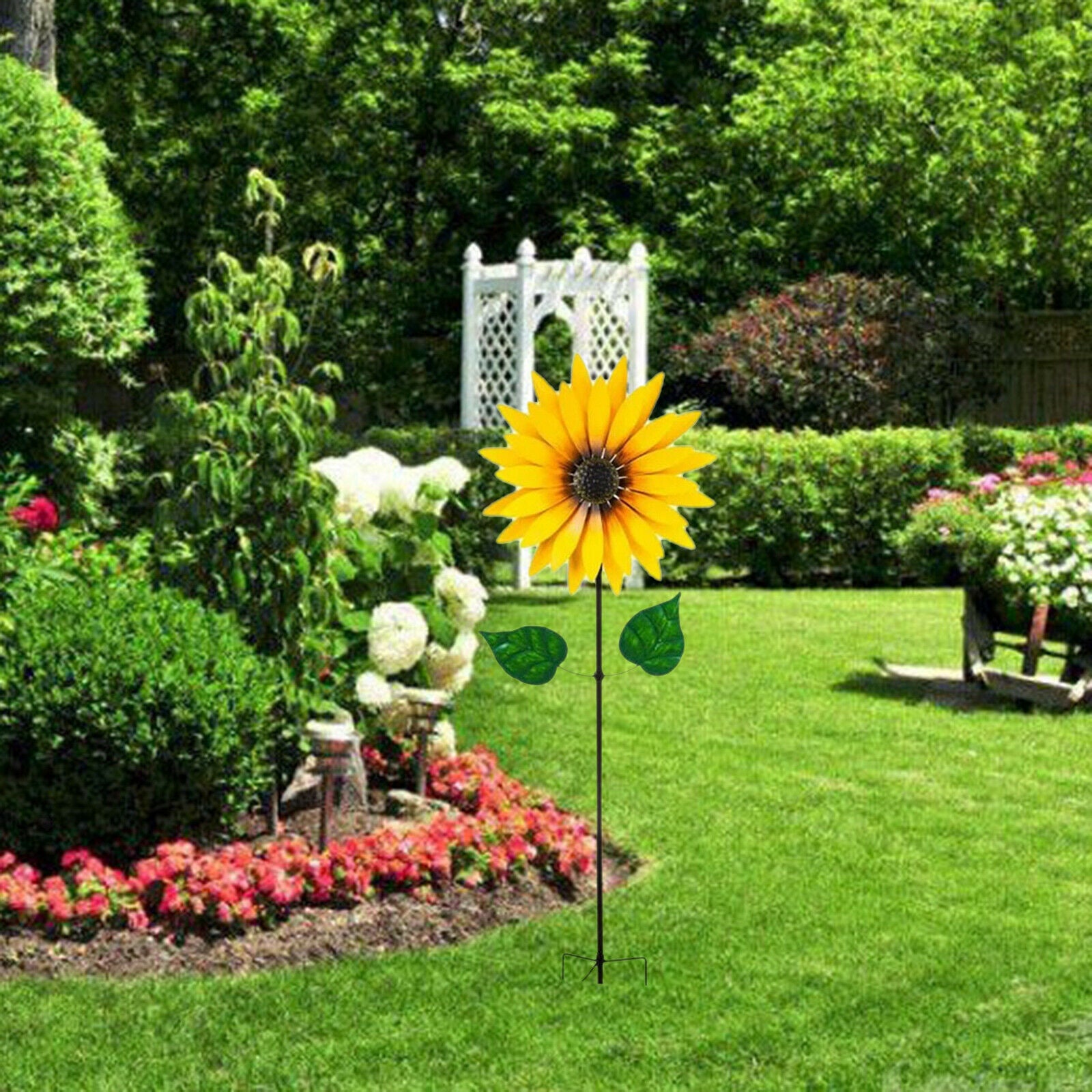 Creative Iron Sunflower Outdoor Wind Spinner Yard Outdoor Whimsical Gifts