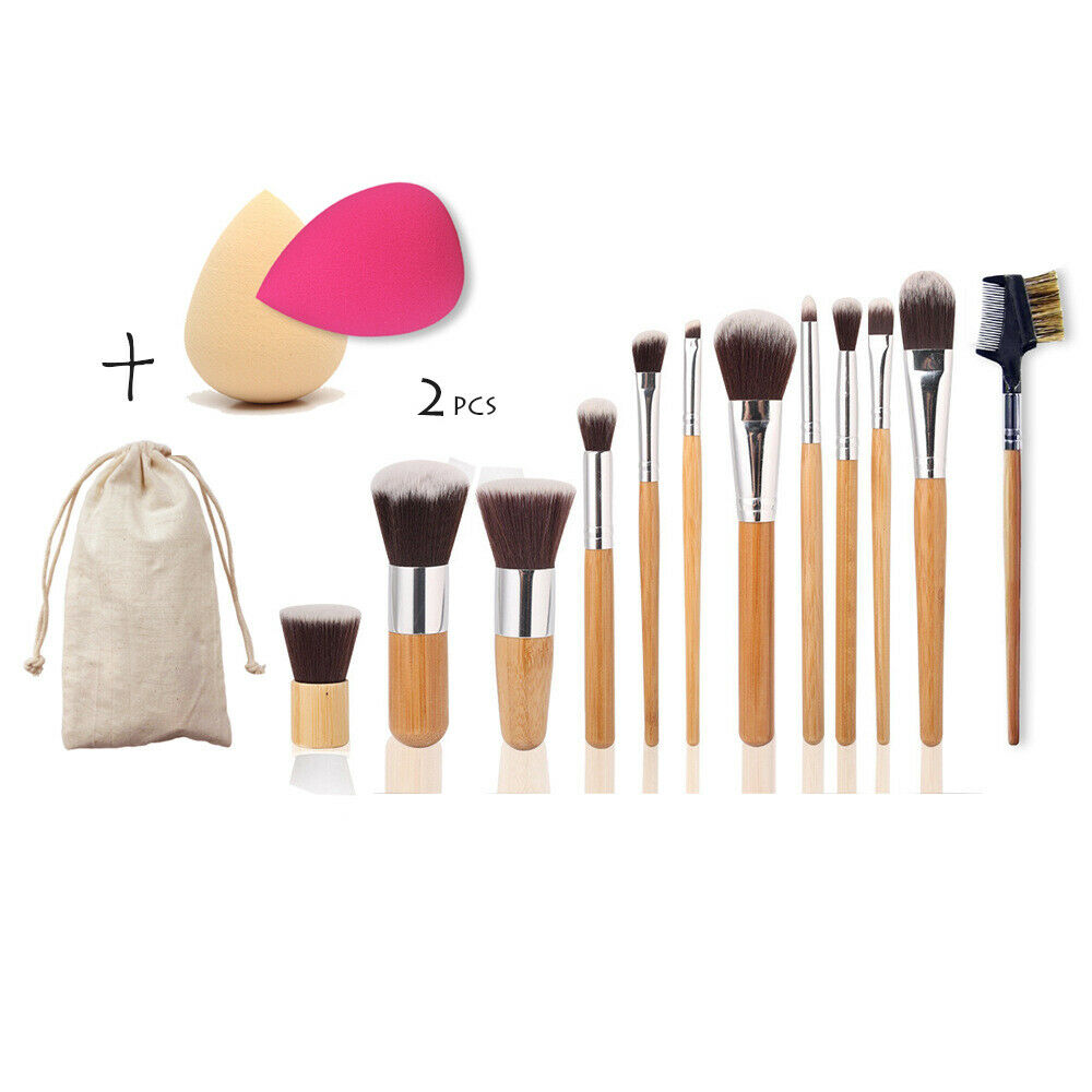 11PCS Professional Soft Makeup Brush Set + Sponge
